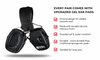 Checklist of benefits of the PureSeal Gel Pads. Consists of groove design, made from silicone memory foam, sweatproof & water resistant, more durable, and suitable for long uses.
