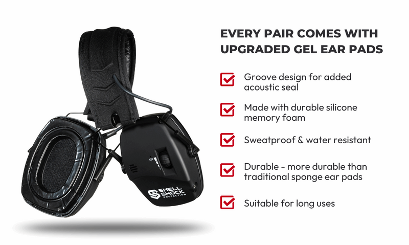 Checklist of benefits of the PureSeal Gel Pads. Consists of groove design, made from silicone memory foam, sweatproof & water resistant, more durable, and suitable for long uses.
