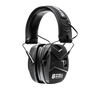 Black Shell Shock protective headphones on a white background
