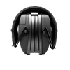 Black ear protection headphones on a white background