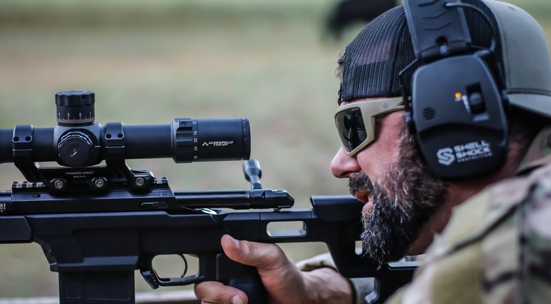 ShellShock Eclipse Z87+ photochromic shooting glasses worn outdoors